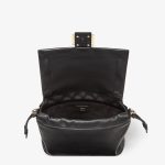 FENDI Mamma Baguette Medium Black nappa leather bag - Image 4